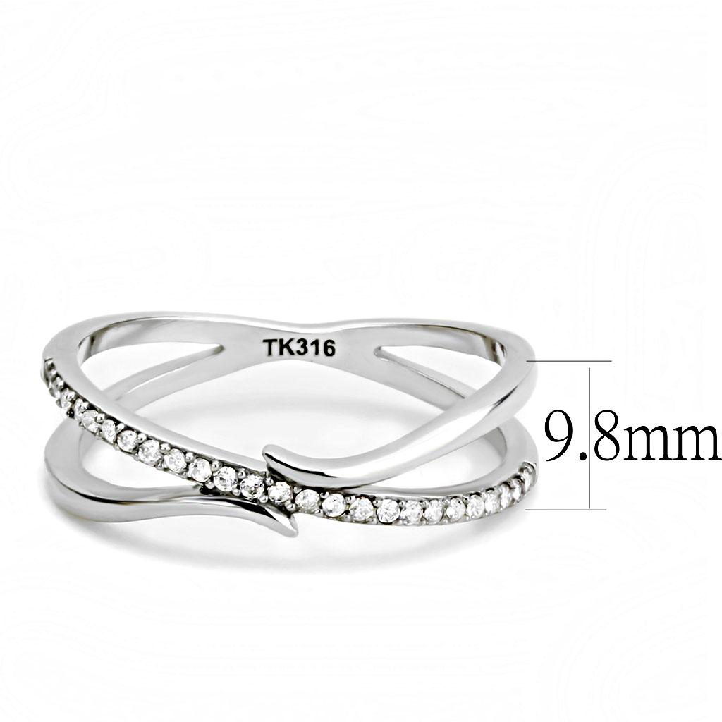 DA155 - High polished (no plating) Stainless Steel Ring with AAA Grade