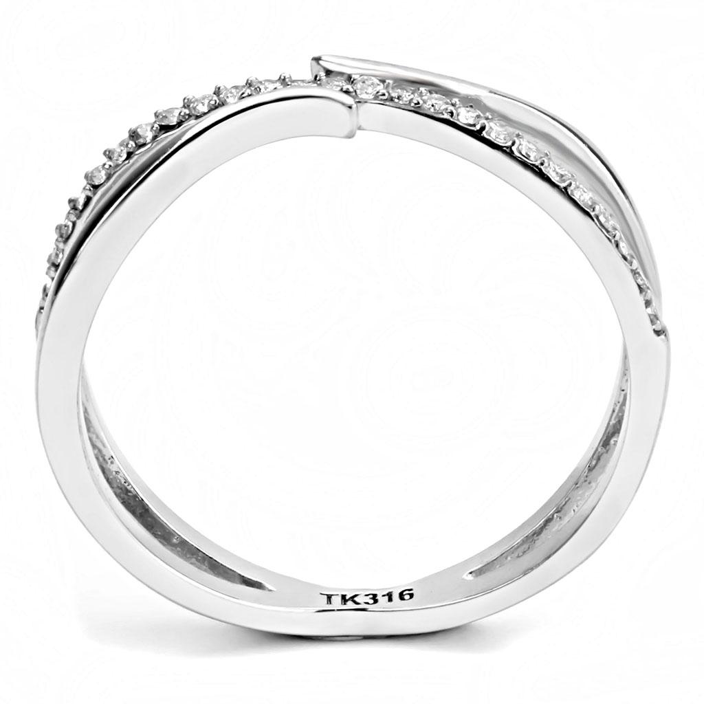 DA155 - High polished (no plating) Stainless Steel Ring with AAA Grade