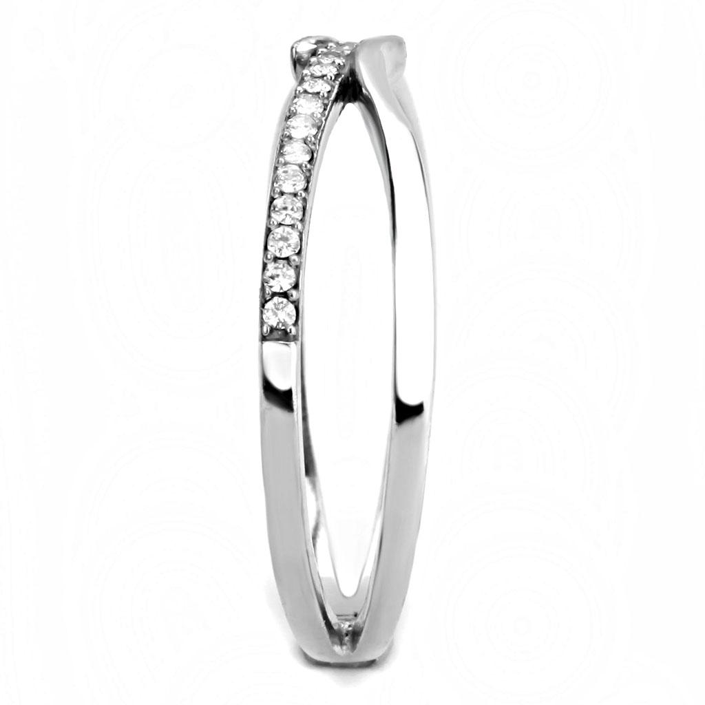 DA155 - High polished (no plating) Stainless Steel Ring with AAA Grade