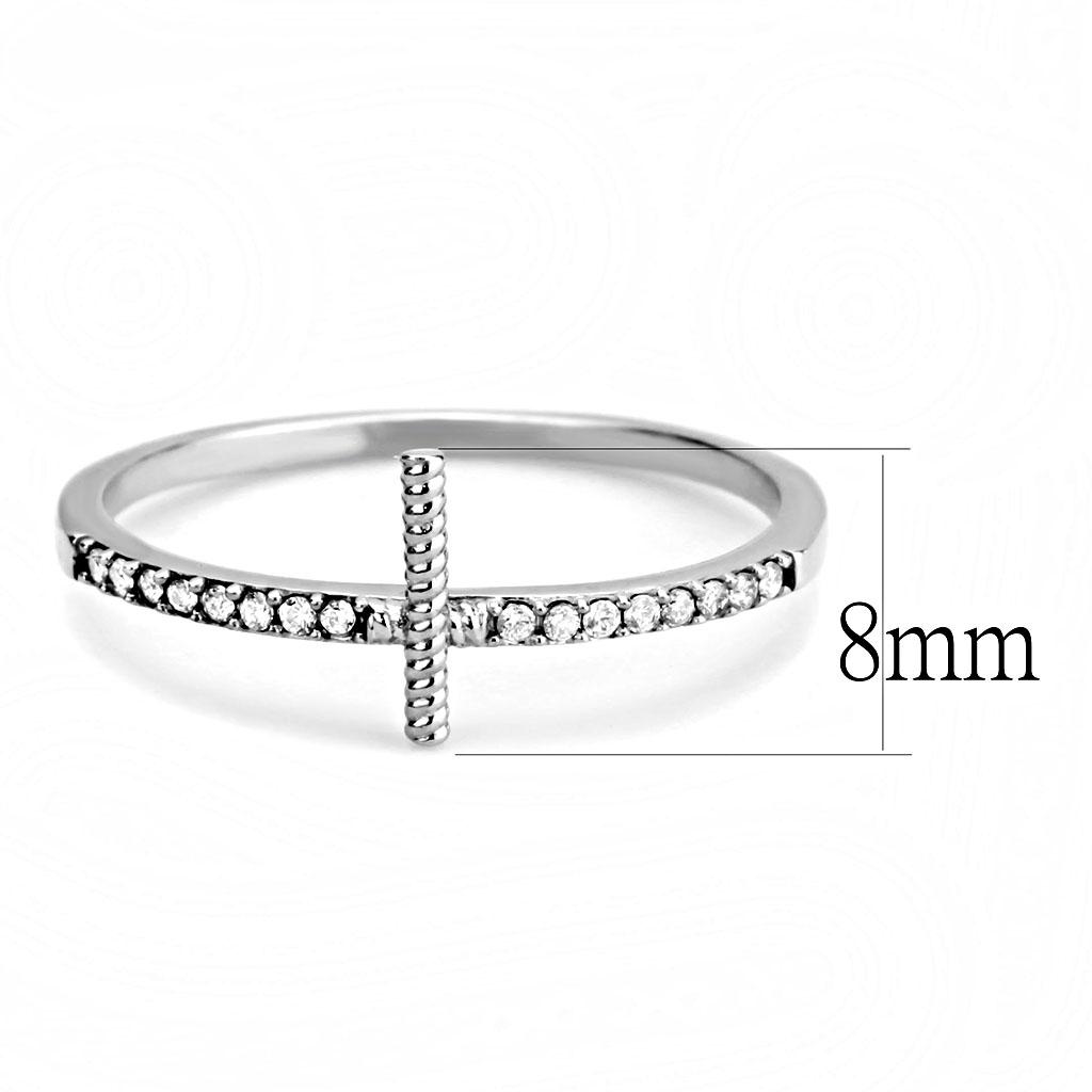 DA161 - High polished (no plating) Stainless Steel Ring with AAA Grade