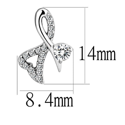 DA204 - High polished (no plating) Stainless Steel Earrings with AAA G