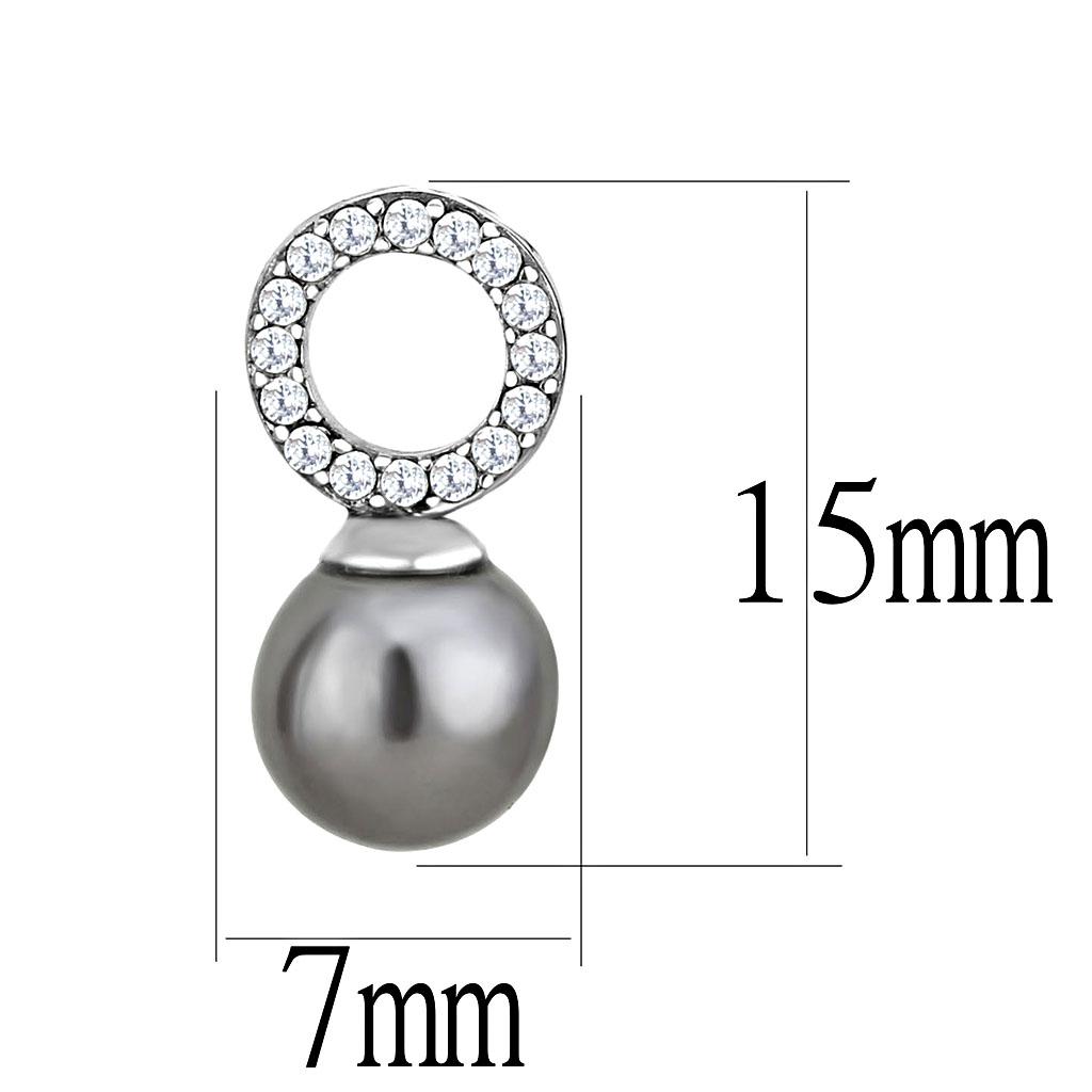 DA221 - High polished (no plating) Stainless Steel Earrings with