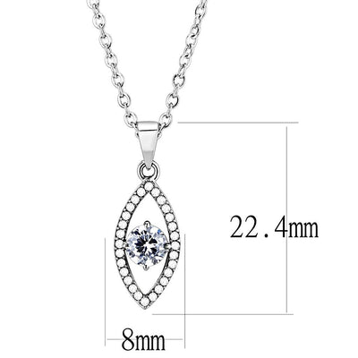 DA228 - High polished (no plating) Stainless Steel Chain Pendant with