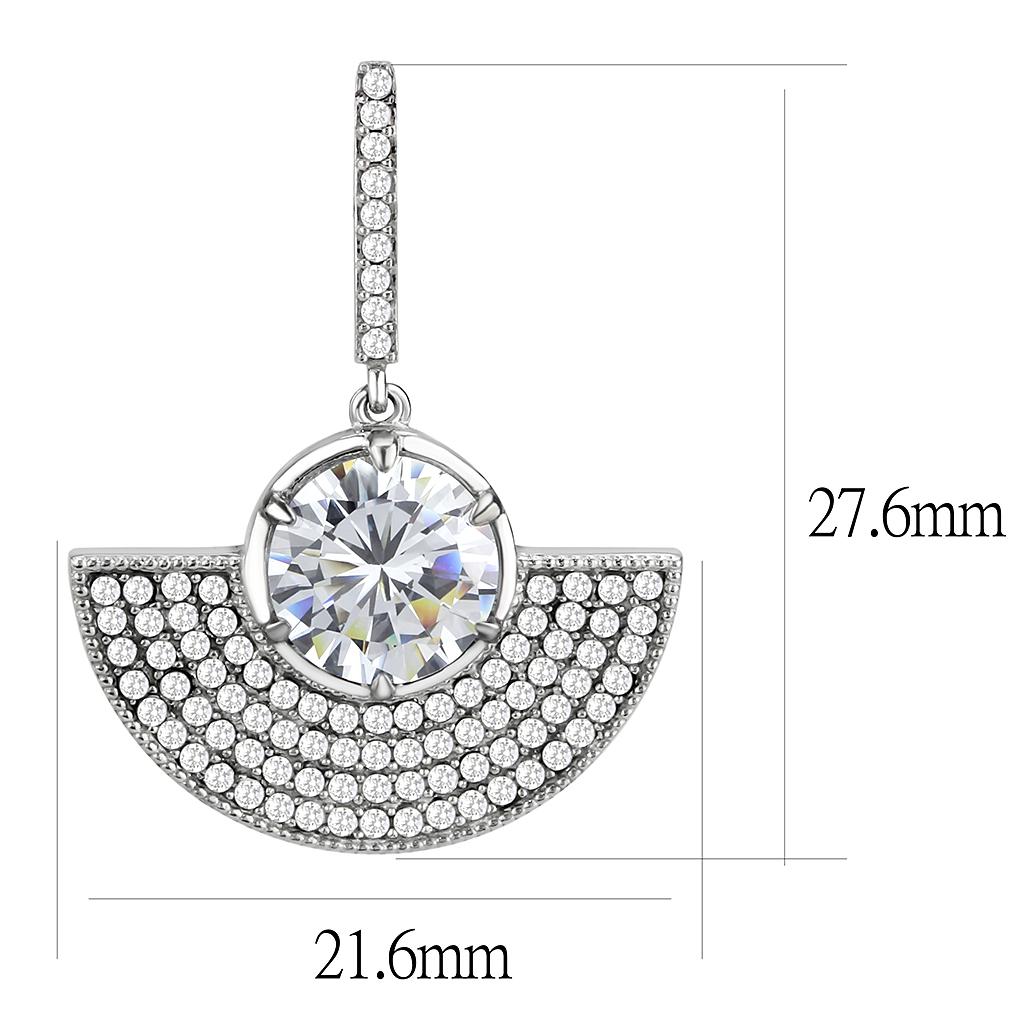 DA334 - No Plating Stainless Steel Earrings with AAA Grade CZ  in