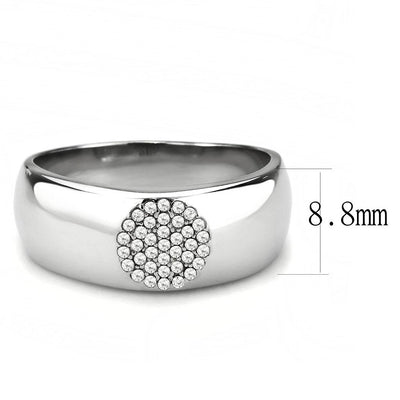 DA367 - High polished (no plating) Stainless Steel Ring with AAA Grade