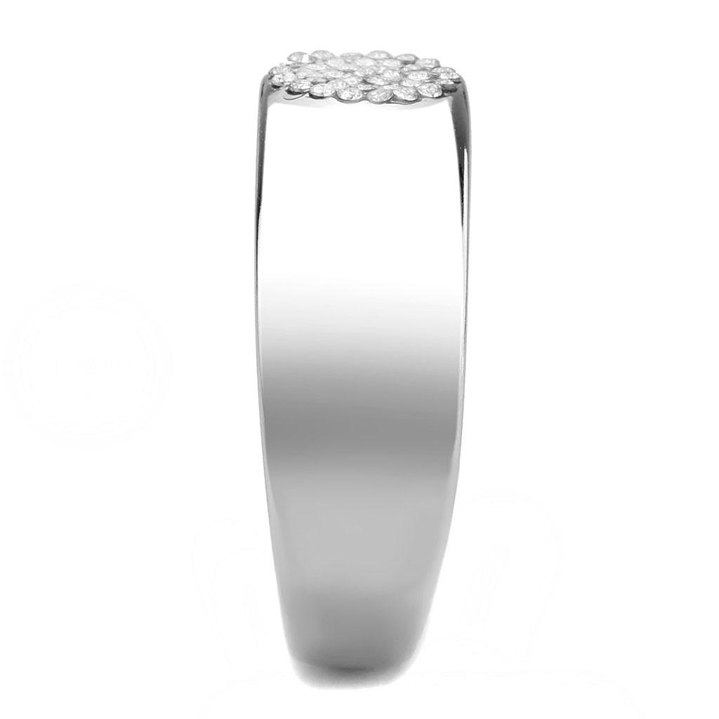 DA367 - High polished (no plating) Stainless Steel Ring with AAA Grade