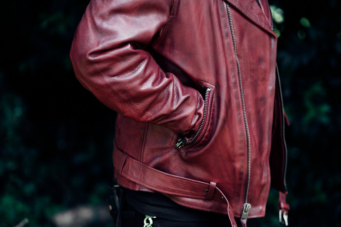 Fillmore - Men's Leather Motorcycle Jacket (Oxblood)