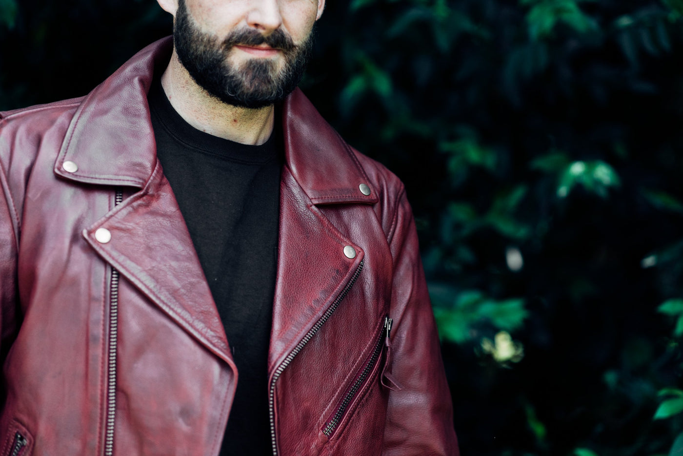 Fillmore - Men's Leather Motorcycle Jacket (Oxblood)