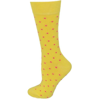 Combed Cotton Pin Dot Crew Casual Women's 3 Pr. Pack Socks