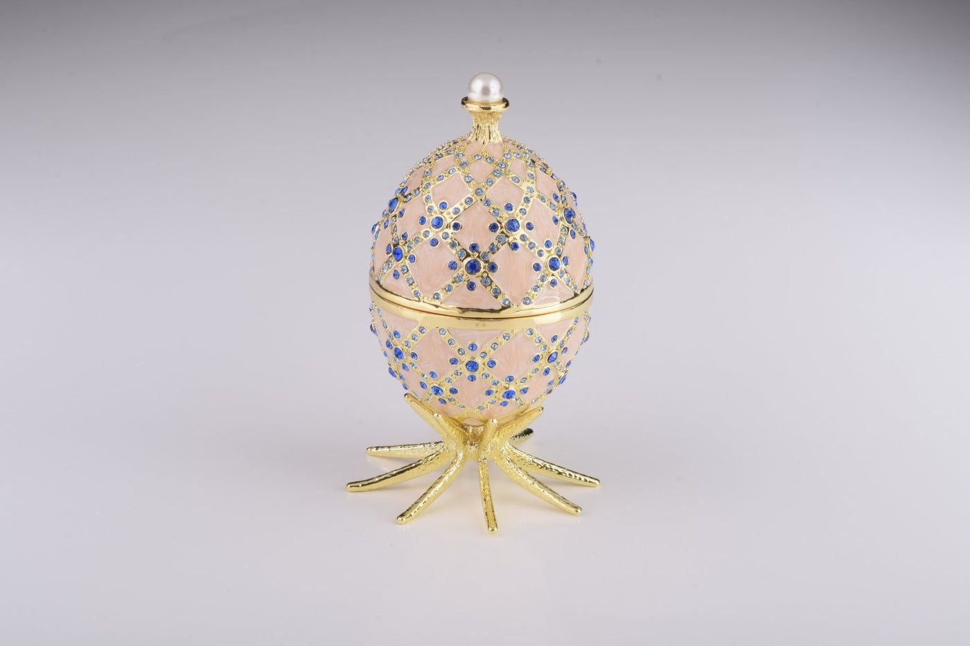 Pink Faberge Egg with Clock Inside