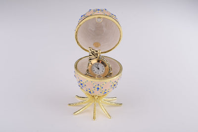 Pink Faberge Egg with Clock Inside