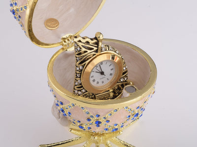 Pink Faberge Egg with Clock Inside