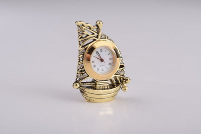 Pink Faberge Egg with Clock Inside