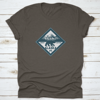 Vintage Logo Style Of Wildlife Grizzly Bear Animal In Alaska Forest