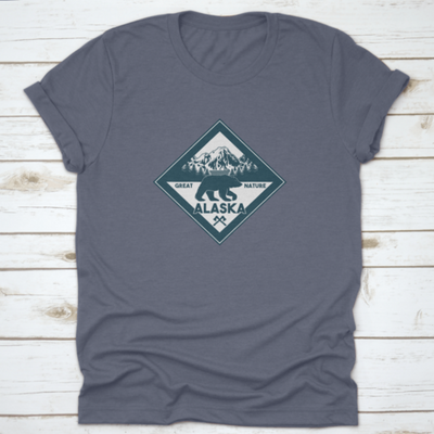 Vintage Logo Style Of Wildlife Grizzly Bear Animal In Alaska Forest