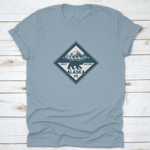 Vintage Logo Style Of Wildlife Grizzly Bear Animal In Alaska Forest