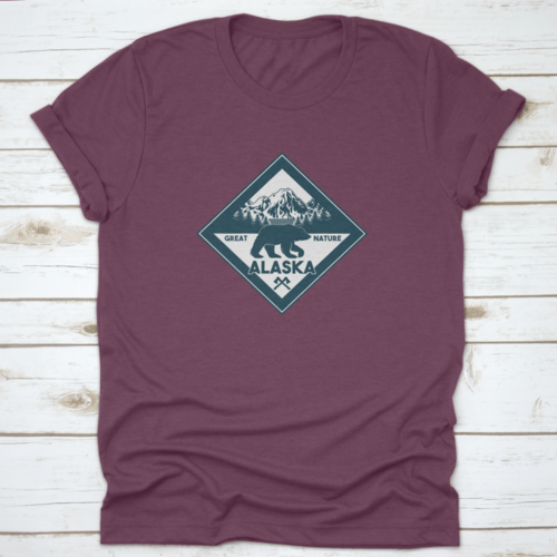 Vintage Logo Style Of Wildlife Grizzly Bear Animal In Alaska Forest