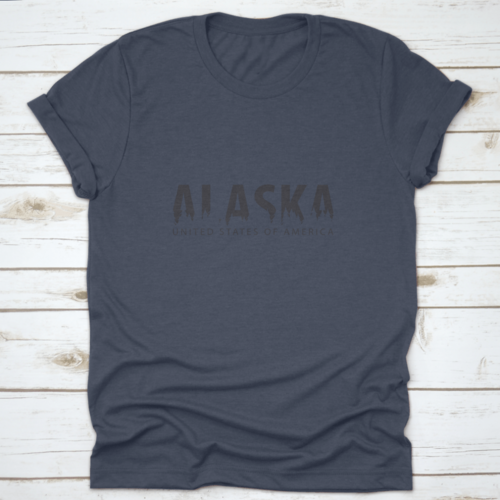 Silhouette Of Forest Typography Of Alaska, United States Of America