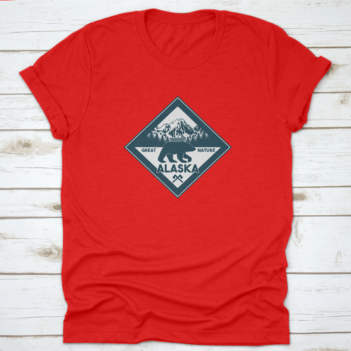 Vintage Logo Style Of Wildlife Grizzly Bear Animal In Alaska Forest