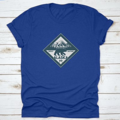 Vintage Logo Style Of Wildlife Grizzly Bear Animal In Alaska Forest