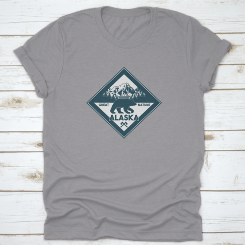 Vintage Logo Style Of Wildlife Grizzly Bear Animal In Alaska Forest