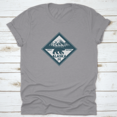 Vintage Logo Style Of Wildlife Grizzly Bear Animal In Alaska Forest