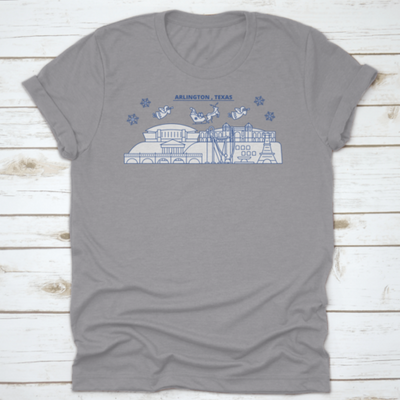 Usa Texas Arlington Winter City Skyline Merry Christmas And Happy New