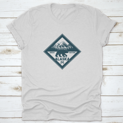 Vintage Logo Style Of Wildlife Grizzly Bear Animal In Alaska Forest