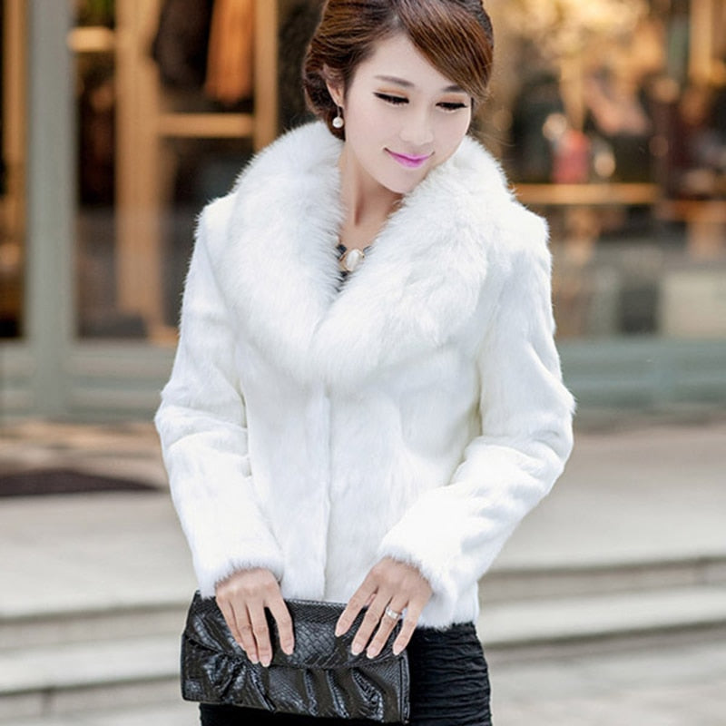 High Quality Winter Warm Fluffy Faux Fur Coats Jackets Women Furry