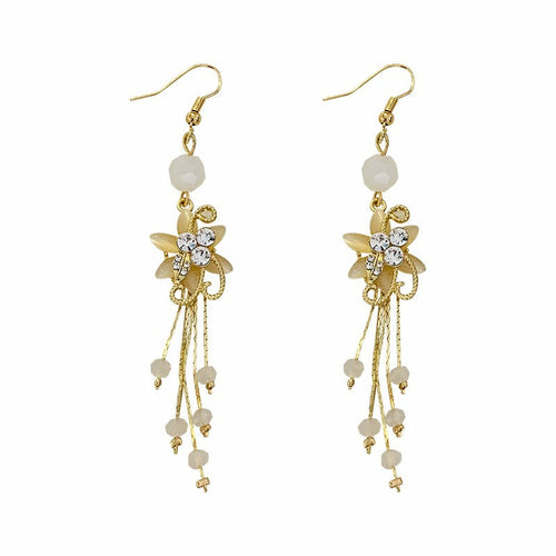 Flower Slinky Drop Beads Earrings