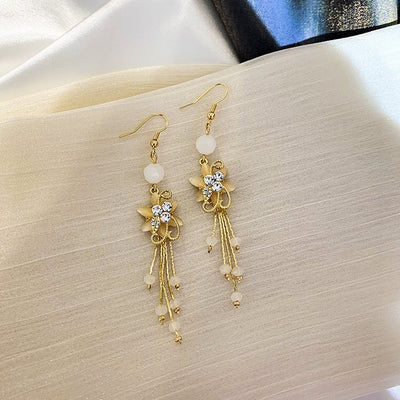 Flower Slinky Drop Beads Earrings