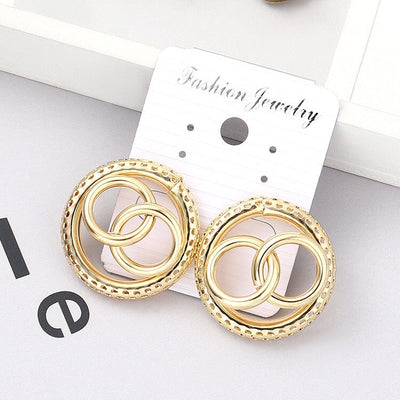 Honeycomb hoop earrings