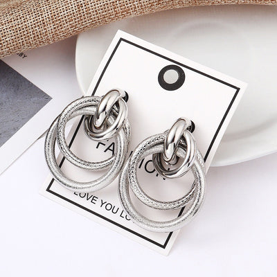 Multi hoop snake pattern earrings