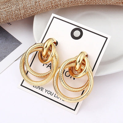 Multi hoop snake pattern earrings