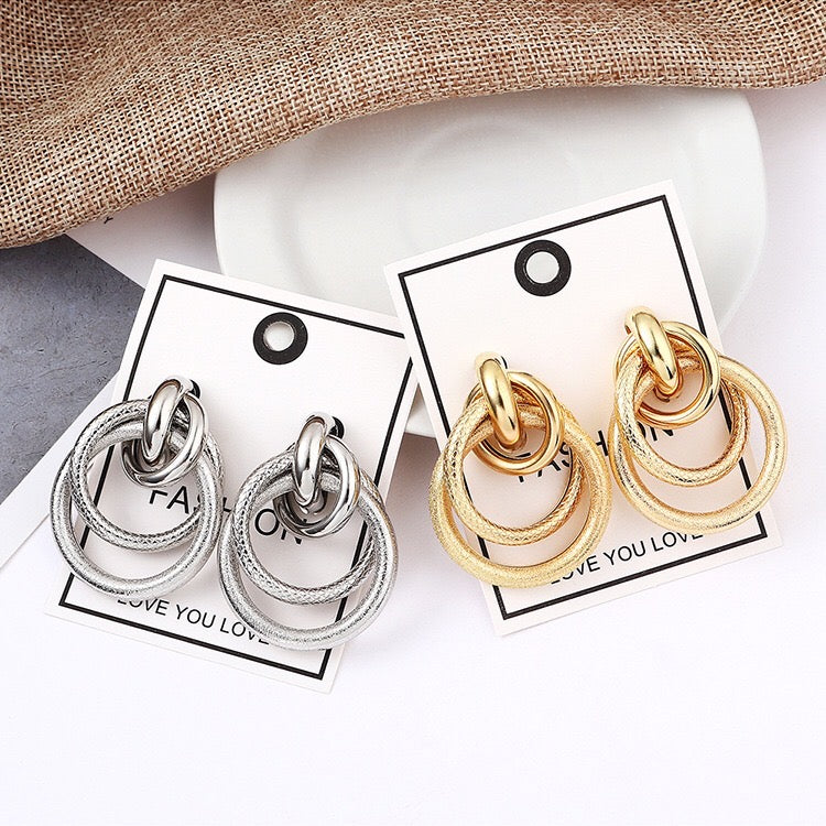 Multi hoop snake pattern earrings