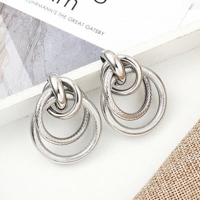 Multi hoop snake pattern earrings