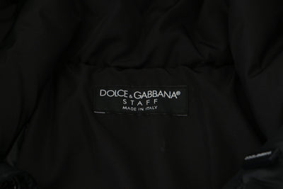 Dolce & Gabbana Black Polyester Hooded Parka Coat Winter Jacket