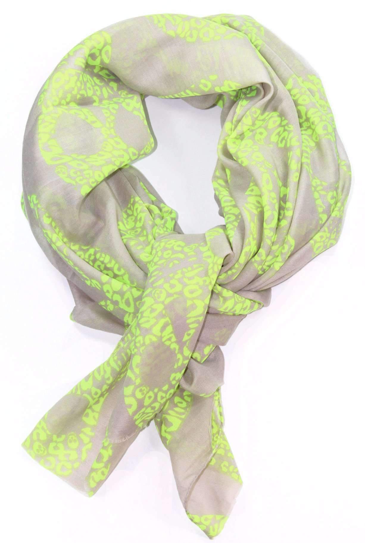 Lime Green Skull Scarf