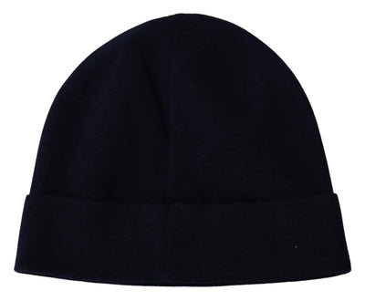 Givenchy Blue Cotton Cashmere Beanie Winter Hat