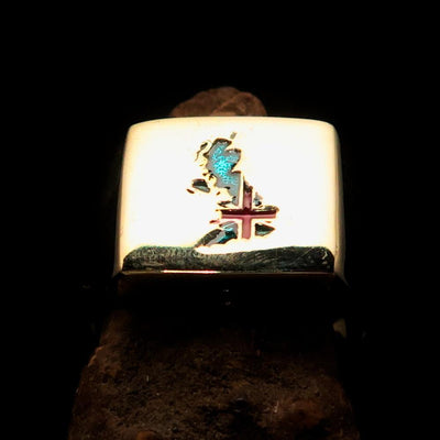 Excellent crafted Men's Union Jack Flag Ring Great Britain UK - Solid