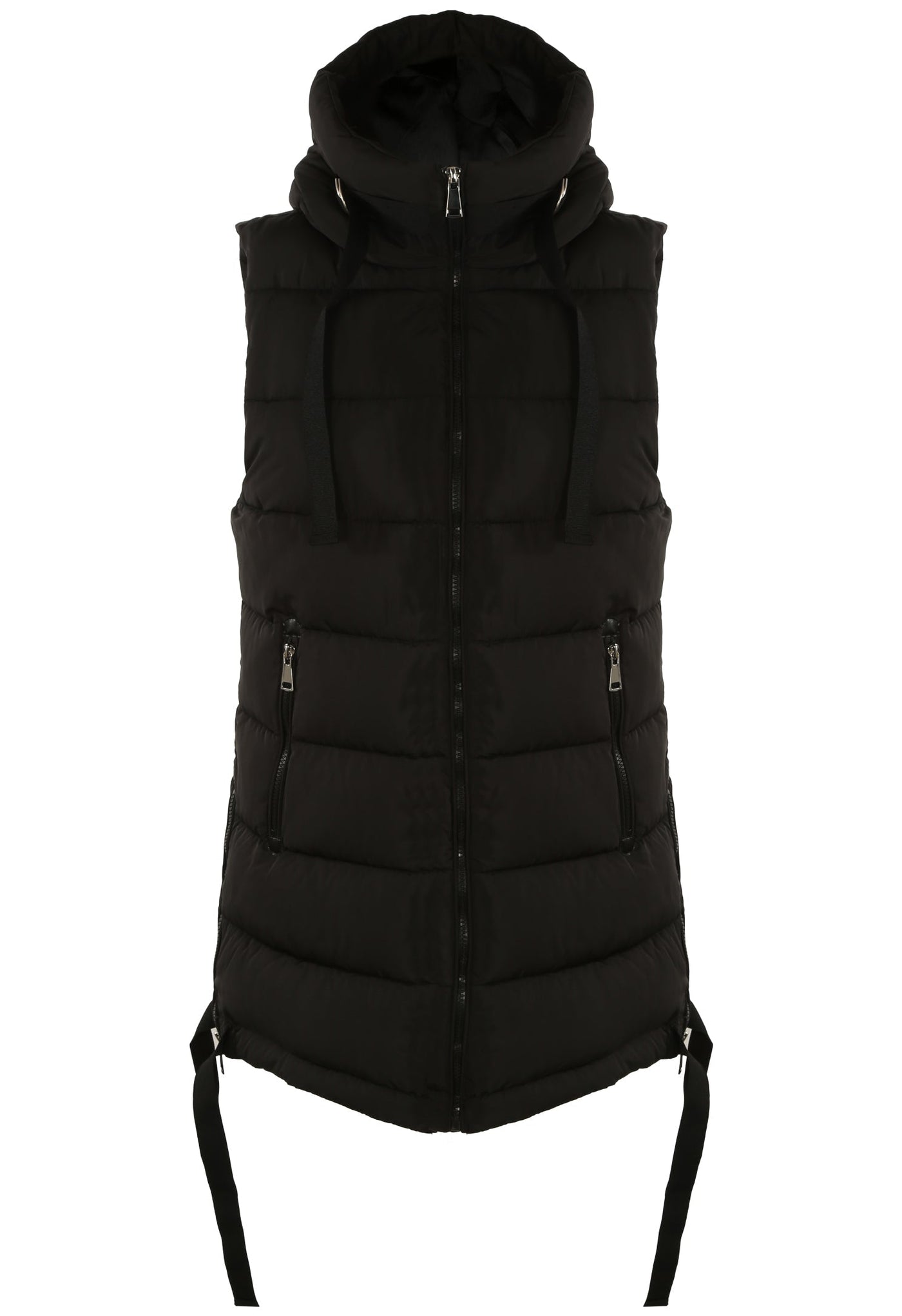 Hooded Puffer Gilet With Webbing Detail (JL2017)