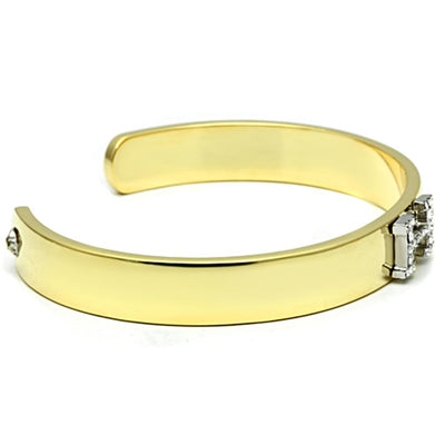 LO2577 - Gold+Rhodium White Metal Bangle with Top Grade Crystal  in