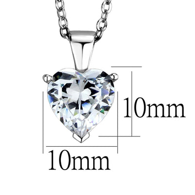 LOS889 - Rhodium 925 Sterling Silver Chain Pendant with AAA Grade CZ