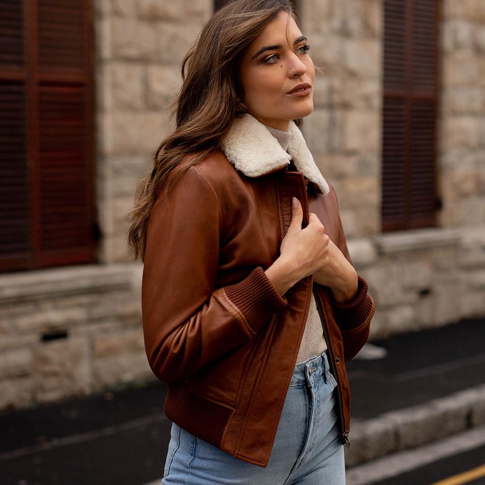 Amanda Bomber Jacket, Chestnut