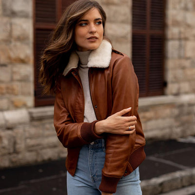 Amanda Bomber Jacket, Chestnut