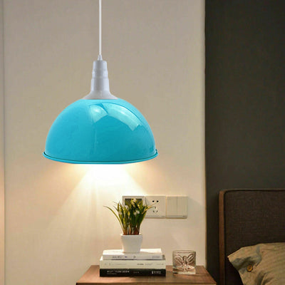 3 Pack Lampshade Vintage Industrial Metal Blue Ceiling Pendant Lights