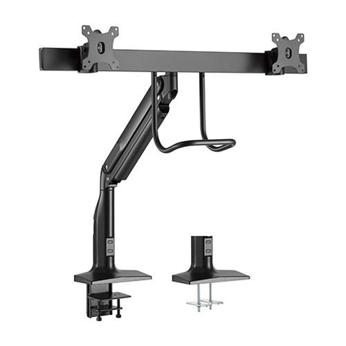 BRATECK Dual Monitors Select Gas Spring Aluminum Monitor Arm Fit Most