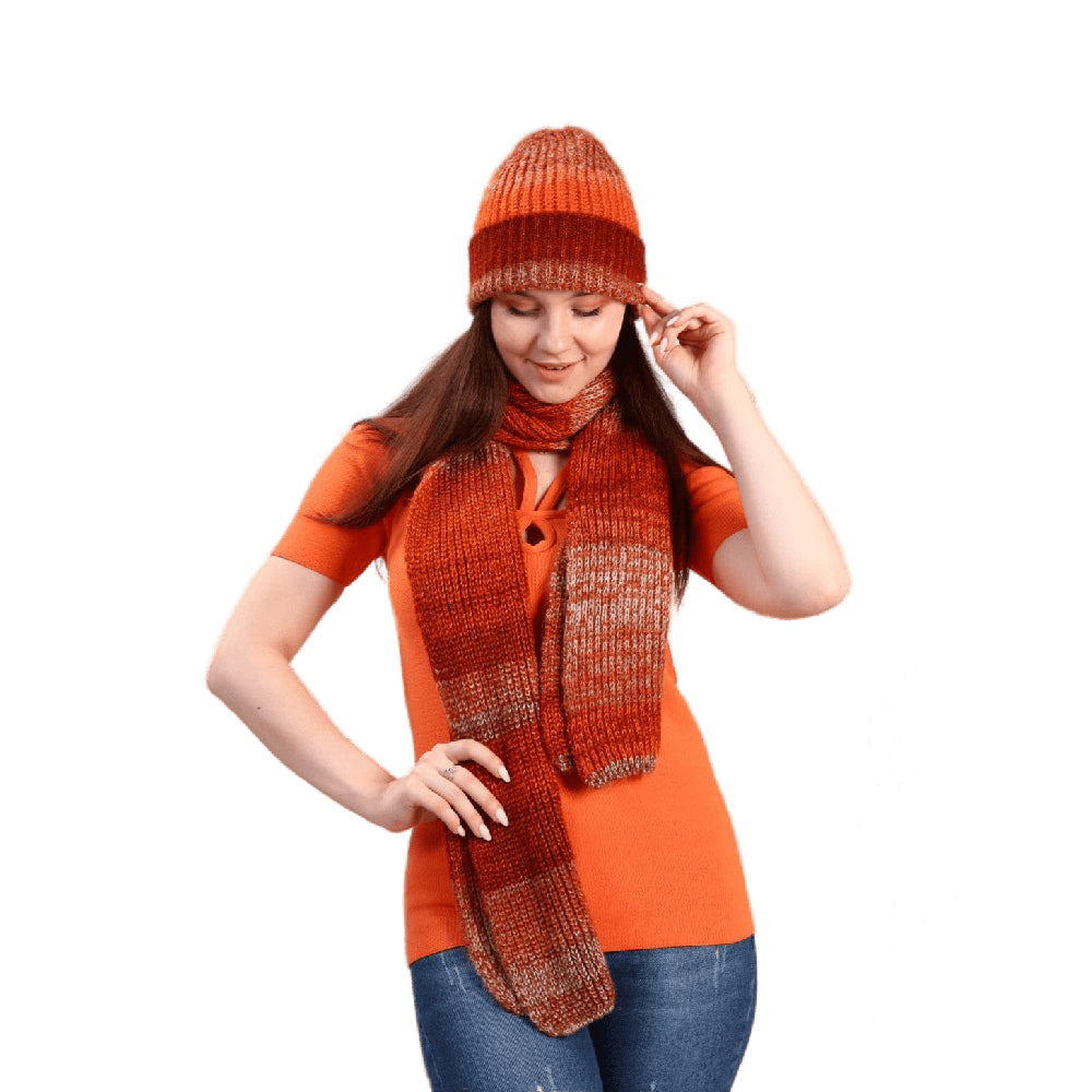 Knitted Beanie and Scarf Set - Women's Cozy Hat Scarf - Trending