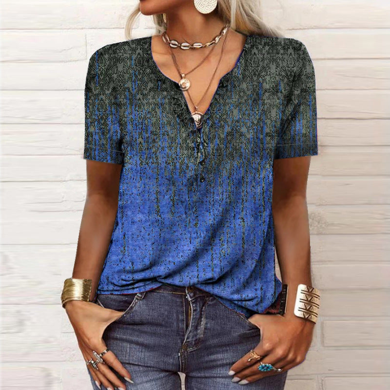 Printed national fashion T-shirt woman