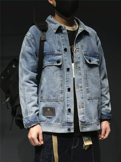 Smoky Gray Spring and Autumn Coat Denim Jacket